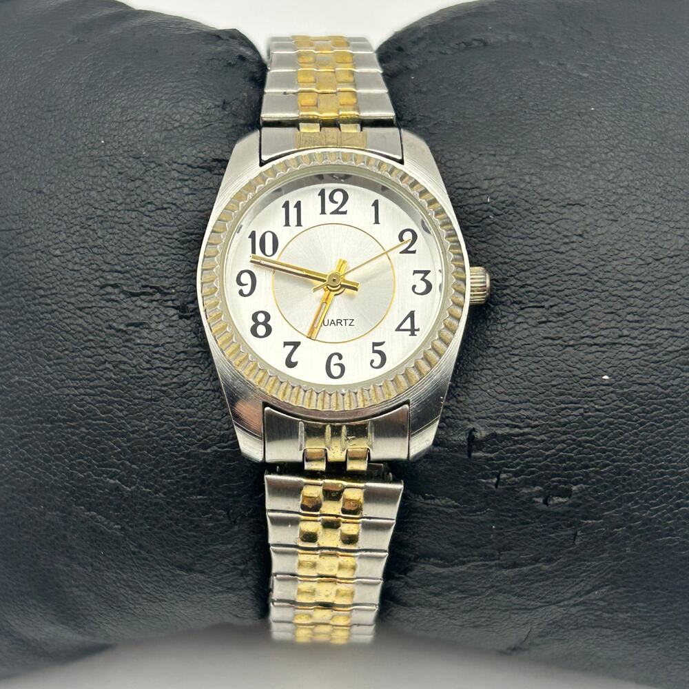 Women’s Two Tone Quartz Watch St. Steel Working New Battery